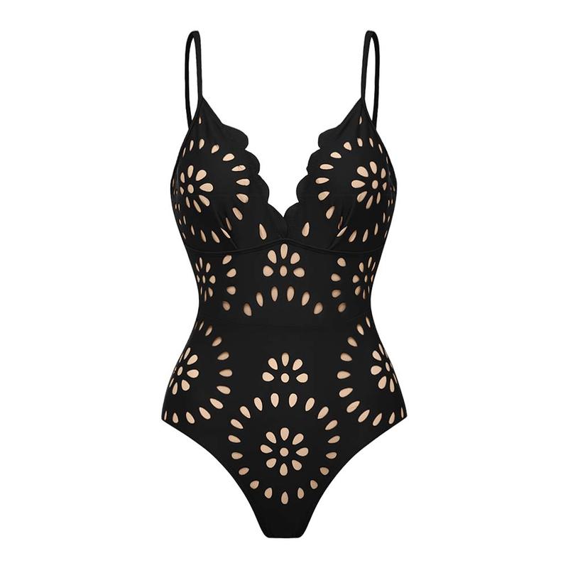 TRNVD® Flower Hollow One Piece Swimsuit and Skirt
