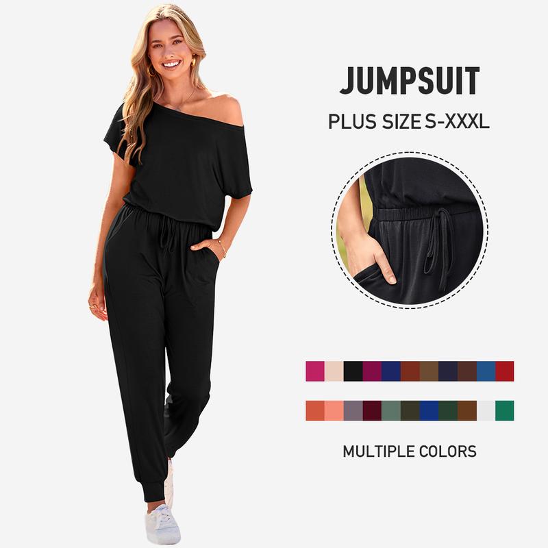 Off-Shoulder Stretchy Jumpsuit - S to XXXL | Comfy, Stylish & Minimalist