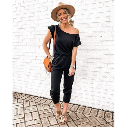 Off-Shoulder Stretchy Jumpsuit - S to XXXL | Comfy, Stylish & Minimalist