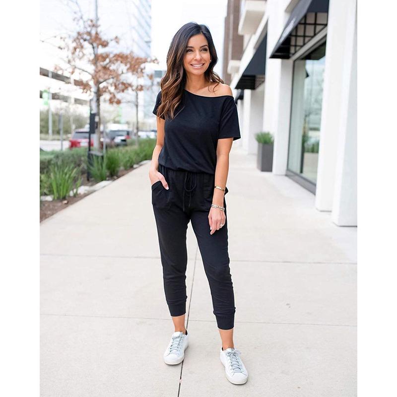 Off-Shoulder Stretchy Jumpsuit - S to XXXL | Comfy, Stylish & Minimalist