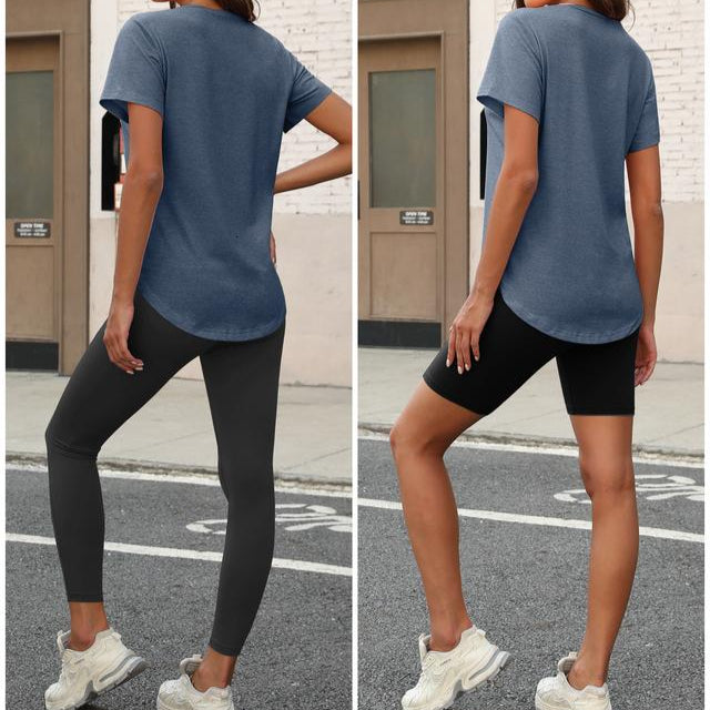 TRNVD® Women’s V-Neck T-Shirt 4-Pack – Soft, Casual Fit with Curved Hem