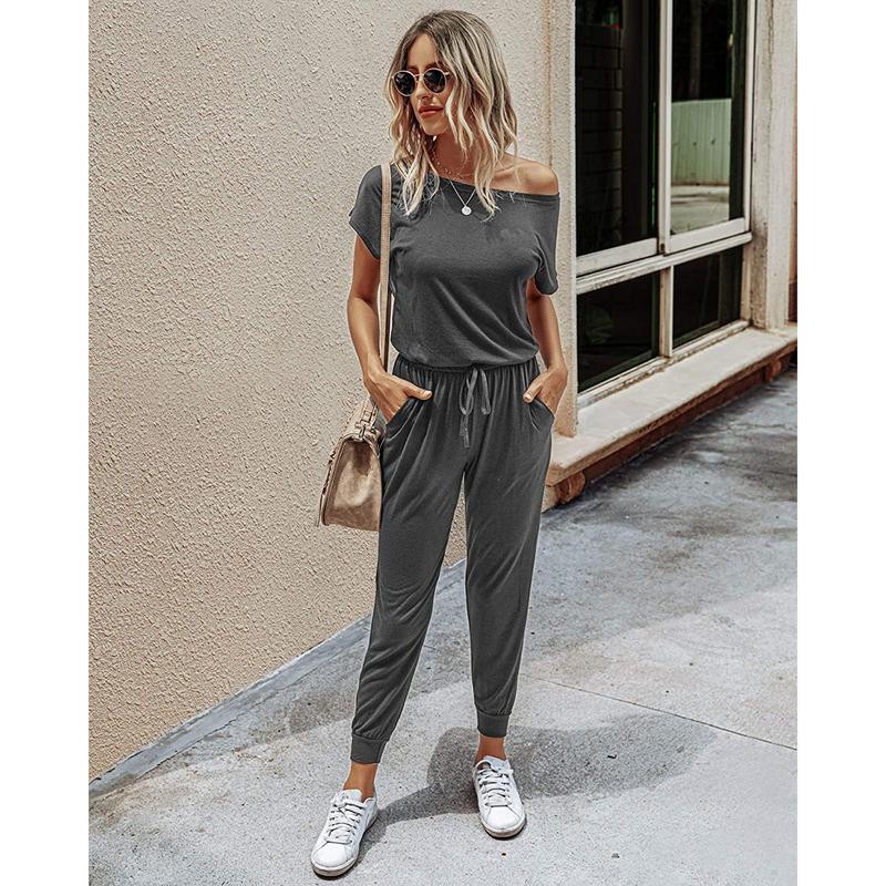 Off-Shoulder Stretchy Jumpsuit - S to XXXL | Comfy, Stylish & Minimalist