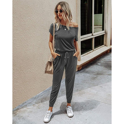 Off-Shoulder Stretchy Jumpsuit - S to XXXL | Comfy, Stylish & Minimalist