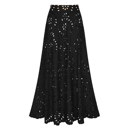 TRNVD® Flower Hollow One Piece Swimsuit and Skirt