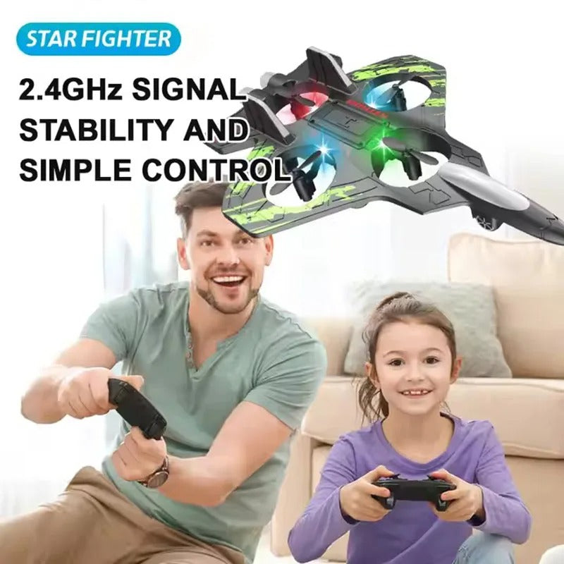 Star Fighter RC Jet – 360° Aerial Stunt Plane with LED Lights