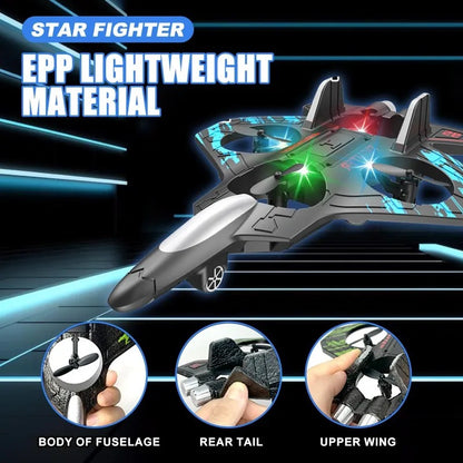 Star Fighter RC Jet – 360° Aerial Stunt Plane with LED Lights
